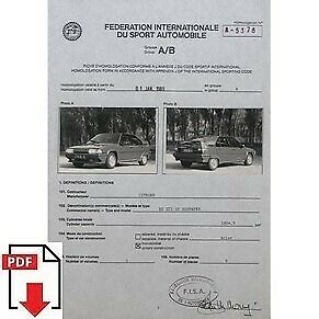 1989 Citroen BX GTI 16 soupapes FIA homologation form PDF download